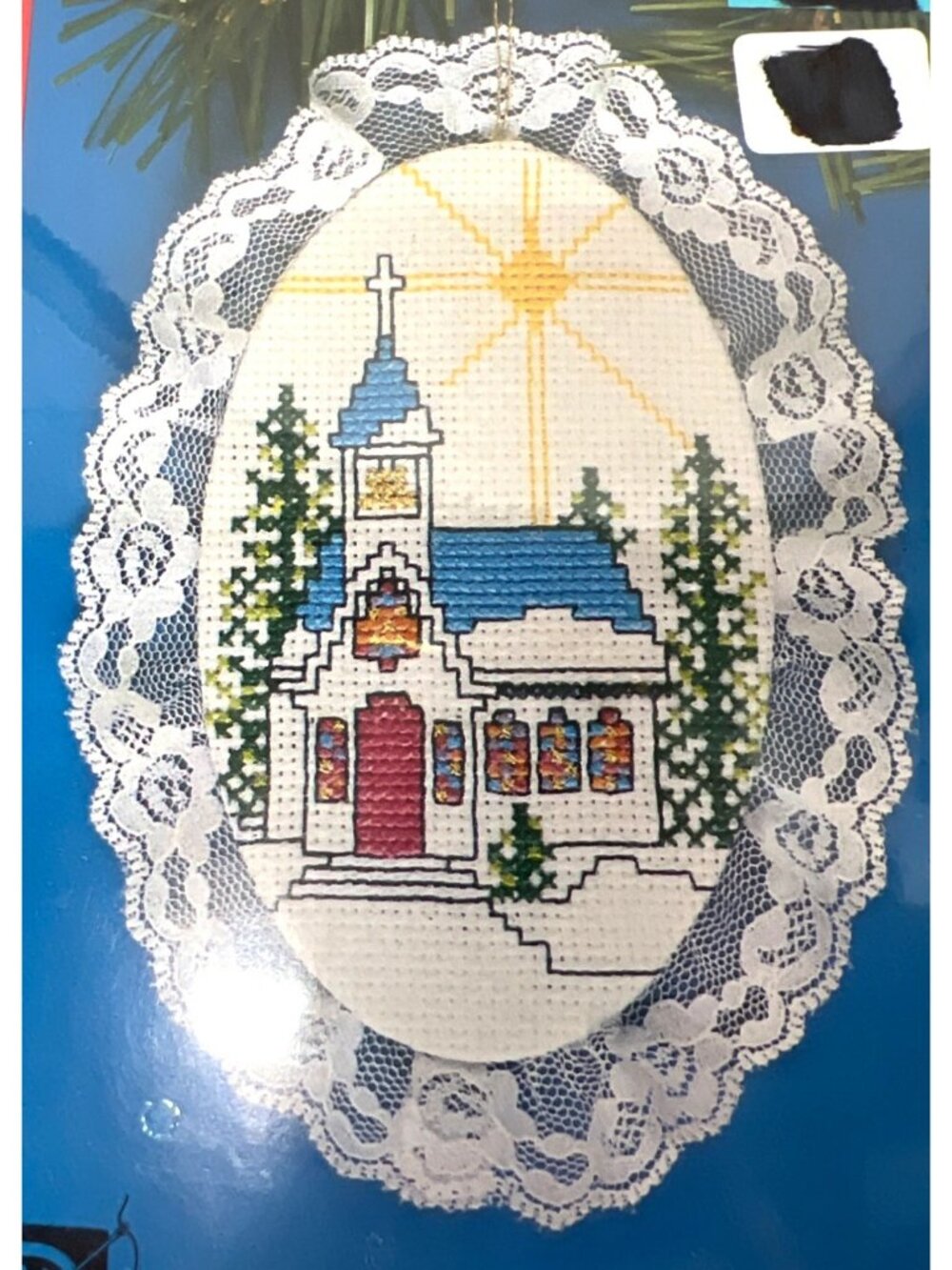 Lace Ornament Cross Stitch Kit Christmas Church Design